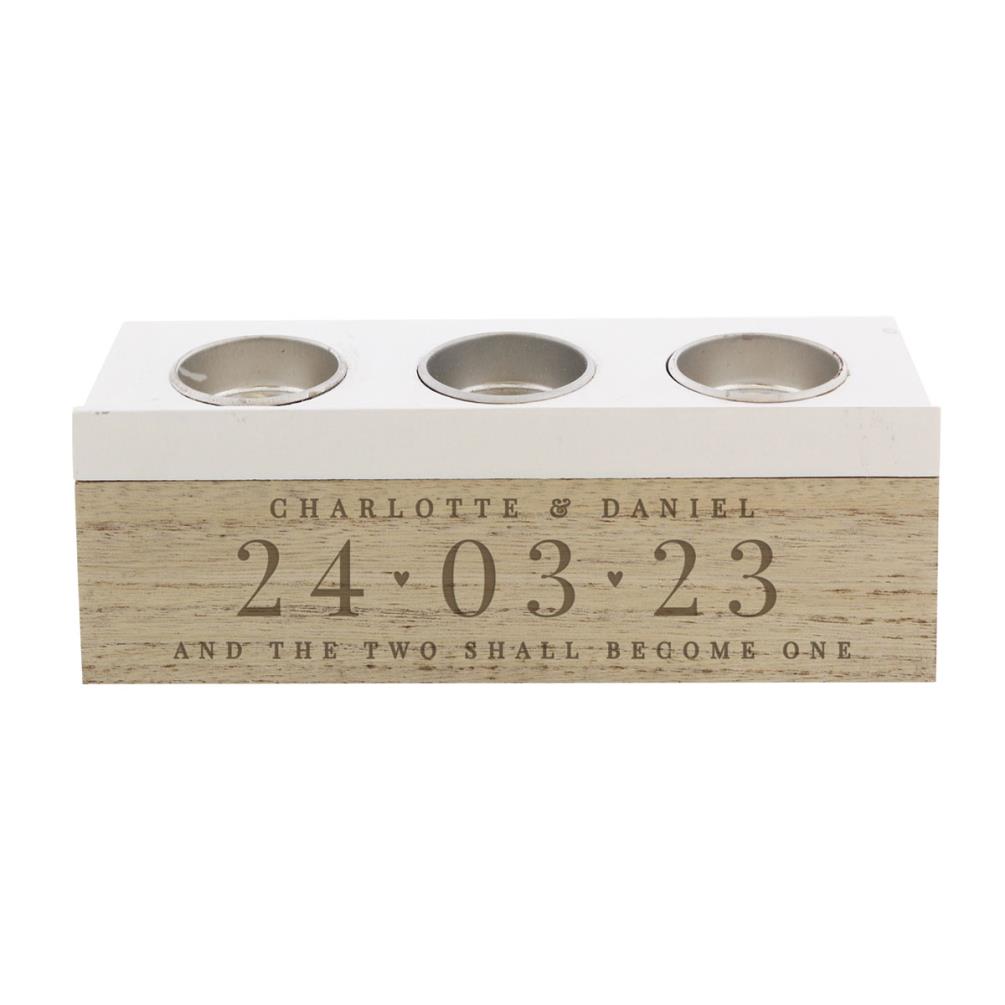 Personalised Large Date Triple Tea Light Box £13.49